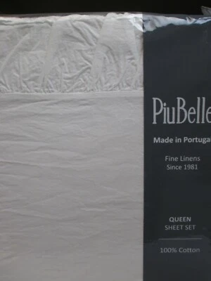Juego de sábanas con volantes PIUBELLE Portugal Shabby Cottage blanco crudo - Queen Foto 1 de 4