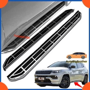 Fits for Jeep Compass 2023 2024 Fixed Running Boards Side Steps Pedals Nerf Bar - Picture 1 of 17