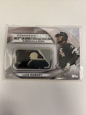 2022 Luis Robert Topps Commemorative MLB Silhouetted Batter Logo Medallion Card