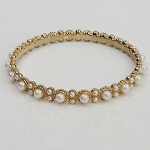 Goldfarben Kunstperlen Tennis Armreif Mode Armband Klassisch Viktorianischer Stil - Bild 1 von 6