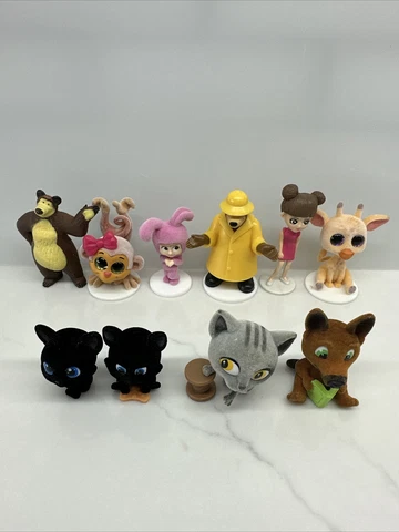 Russian Cartoon Mix Lot Of 10 Figures Masha and the Bear And More 1.5”-3” Cover