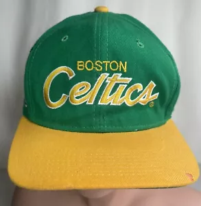 Vtg Boston Celtics NBA Sports Specialties WOOL The Pro 7 1/4 Fitted Hat Script - Picture 1 of 13