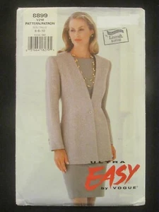 VOGUE PATTERN - 8899 LADIES STRAIGHT DRESS UNLINED BELOW HIP JACKET 6-10 USED - Picture 1 of 2