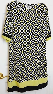 KSL Karin Stevens Dress Woman Plus 14W Multicolor Print Short Sleeve Stretch #B2 - Picture 1 of 7