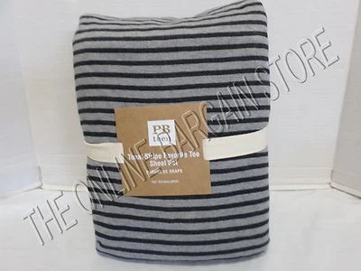 Juego completo de sábanas de dormitorio Pottery Barn Teen a rayas tonales favoritas negro gris Foto 1 de 4