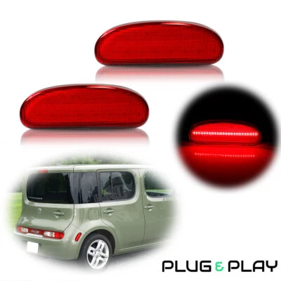 Luces de señalización laterales LED rojas para parachoques trasero guardabarros lente roja para Nissan Cube 2009-2014 Foto 1 de 4