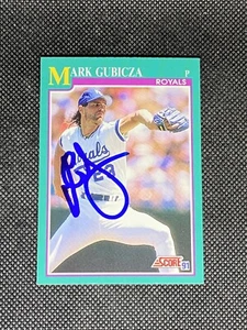 Mark Gubicza Kansas City Royals 1991 Score Signed Auto Card #212 ~ COA - Picture 1 of 3