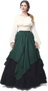 NSPSTT Women's Renaissance Medieval Costume Scottish Skirt & Top 2pc Set - M/L - Picture 1 of 3