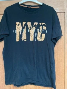 Mens Black New York City printed Short Sleeve T Shirt Size Medium - Picture 1 of 6