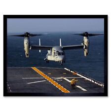 Military Air Craft Chopper Helicopter Navy V22 Osprey 12X16 Inch Framed Print