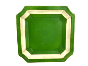 Green with White Trim Dessert Sushi VTG Gold Detail Square 7901 Matte Japan - Picture 1 of 6