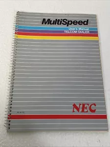 NEC MULTISPEED 300/1200/2400 BPS MODEM USER'S GUIDE USER'S MANUAL - Picture 1 of 12