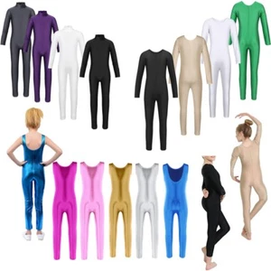 Kid Girls Ballet Dance Leotard Catsuit Gymnastics Full Body Jumpsuit Dancewear - Picture 1 of 208