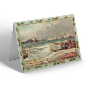 CHRISTMAS CARD Vintage Isle of Wight - Ryde. The Esplanade & Pier
