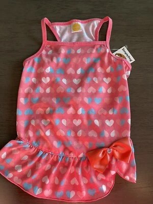 SIMPLY DOG  PINK Summer DRESS "HEARTS" Puppy/Dog LARGE NWT - Image 1 of 2
