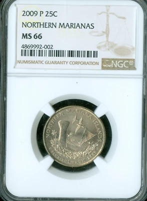 2009 P NORTHERN MARIANAS QUARTER NGC MS66 BUSINESS STRIKE . - Image 1 of 2