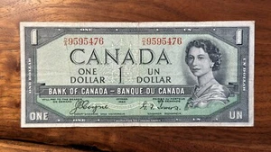 Canada 1 Dollar 1954 Devil's Face QEII Coyne & Towers D/A circulated - Picture 1 of 2