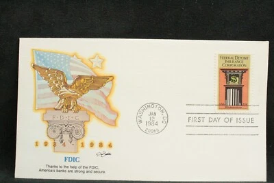 USPS FDC #2071 1984 20c Federal Deposit Insurance Corp. Fleetwood ST649 - Image 1 of 3