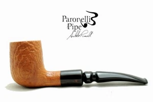 Brand new briar pipe PARONELLI billiard handmade sandblast tanshell - Picture 1 of 6