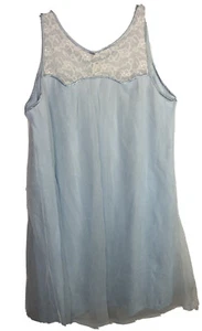 Vintage Nachthemd MOVIE STAR BRAND blau Nylon Gr. M Hollywood Glam USA - Bild 1 von 6