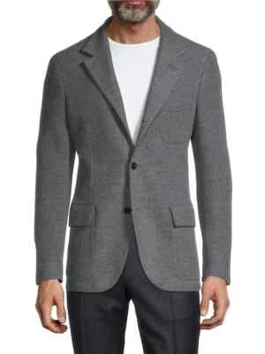 Corneliani Grey Cashmere Blend Slim Fit Weekender Jacket X1117 Size 56 IT/ 46 US - Image 1 of 4