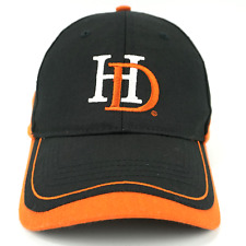 Harley Davidson Adult Baseball Cap Hat Black and Orange Motorcycles Adjustable