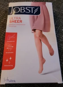 Jobst Ultra Sheer Knie Kompressionsstrümpfe Größe 3 Schwarz ***GEBRAUCHT*** - Bild 1 von 2