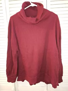 Women's Long Sleeve Gap Ribbed Cowl Neck Sweater Maroon Size Large - Picture 1 of 4