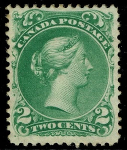 Canada 1868 2c Deep Green Fine Mounted Mint SG 57 Cat. £750.00 - Picture 1 of 2