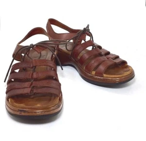 Dansko Womens EUR 41 Elena Lace Up Brown Leather Strappy Sandals Shoes Portugal - Picture 1 of 12