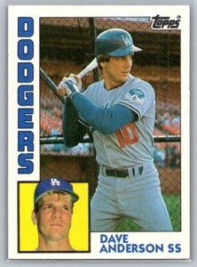 1984 Topps #376 Dave Anderson Los Angeles Dodgers Baseball Card