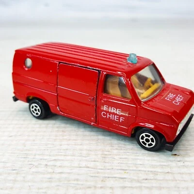 Vintage 1976 King Star 1:60 FORD Red Econoline Van Fire Chief E-150 Korea - Image 1 of 4