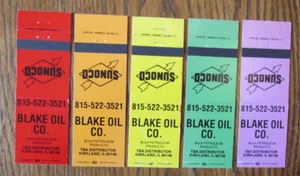 BLAKE SUNOCO GAS STATION MATCHBOOK COVERS: KIRKLAND, ILLINOIS MATCHCOVERS -B23 - Picture 1 of 2