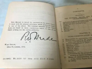 MANUAL DE REGULACIONES DEL EJÉRCITO BRITÁNICO 1909/14 FIRMADO POR GENERAL DE EE. UU. - Imagen 1 de 9