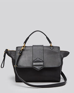 Marc by Marc Jacobs Flipping Out Top Handle Satchel black pebbled leather