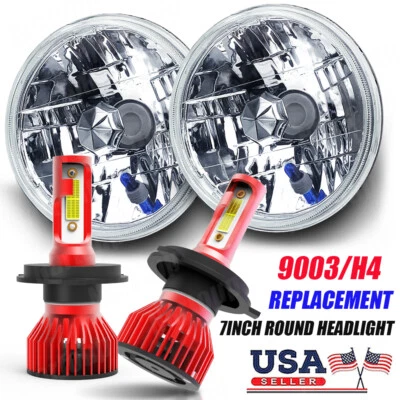 7'' Inch Round White LED Headlights Sealed High/Low Beam For Mack R Series Foto 1 de 4