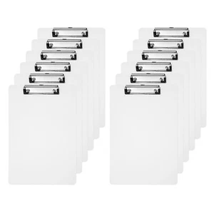 Clipboards Letter Size Plastic Clear Hanging Clipboard 8.5"x11", White,12pcs - Picture 1 of 7