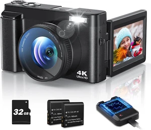 4K Digital Camera for Photography Autofocus, 48MP Vlogging with Flash Anti-Shake - Picture 1 of 12