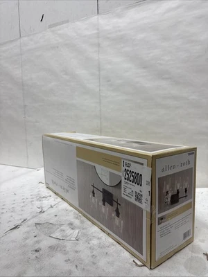 Luz de tocador Allen+Roth Blakely 3 luces vidrio transparente acabado negro mate Foto 1 de 4