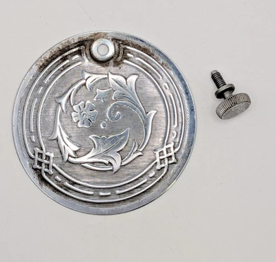 Vintage Singer 15-91 Sewing Machine Ornate Rear Oil Door Cover - Image 1 of 3