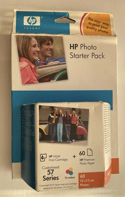 HP 57 Photo Starter Pack Q7942AE Tri-Colour ink & paper ** Ink Expired 2007 ** - Image 1 of 4