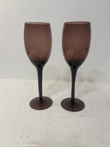 Elegant Wine Glasses (Set of 2, Brown Glass) - Picture 1 of 4