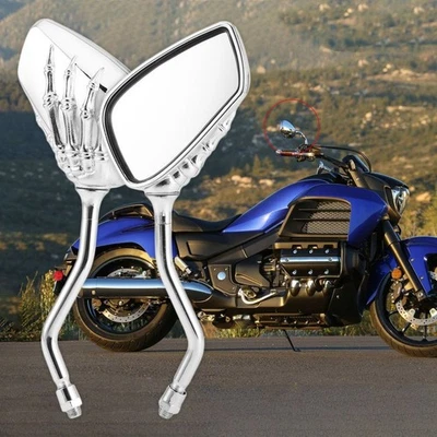 10mm Motorcycle Rearview Side Mirrors Universal For Yamaha Royal Star XV1700A - Imagem 1 de 4