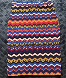 Gonna donna a matita Madrag stampa chevron multicolore giocosa taglia large - Foto 1 di 5