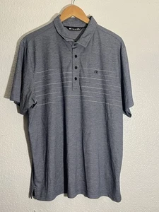 Polo uomo TravisMathew grigia a righe taglia XL made in Peru  - Foto 1 di 16