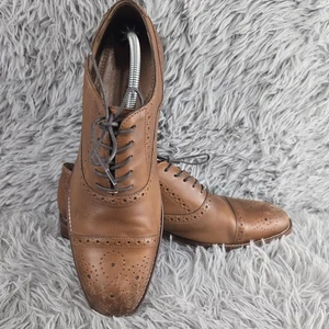 Johnston & Murphy 20-8682 Conard Herren 11,5 M Braun Leder Schnürschuh Kappe Zehe Schuh - Bild 1 von 10