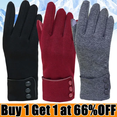 Women Ladies Winter Warm Gloves Fleece Lined Thermal Touch Screen Gloves NEW - Image 1 of 4