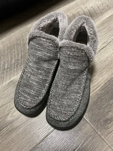 Hey Dude Denny Faux Fur Lined Grey Botties 8 Soft Warm Comfort Shoes Support - Picture 1 of 6
