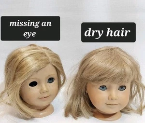 Damaged American Girl Doll Heads Only. Missing An Eye - Picture 1 of 14