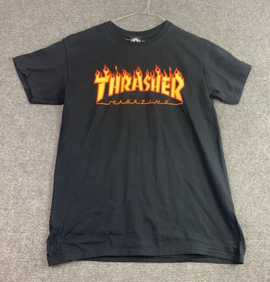 THRASHER T-Shirt Mens Medium Black Crew Neck Short Sleeve Skategoat SK8 Skater - image 1 of 4